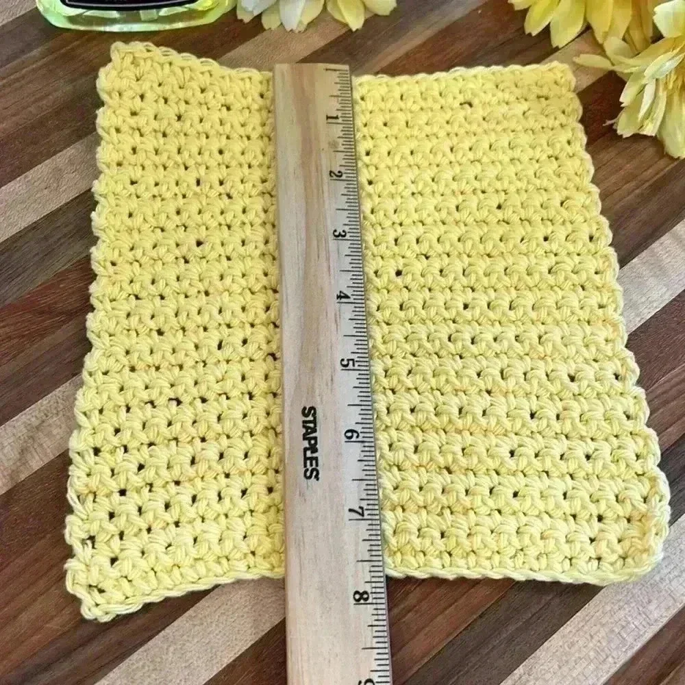 100% Cotton Hand Crocheted Washcloth/Dishcloth - Set of 3